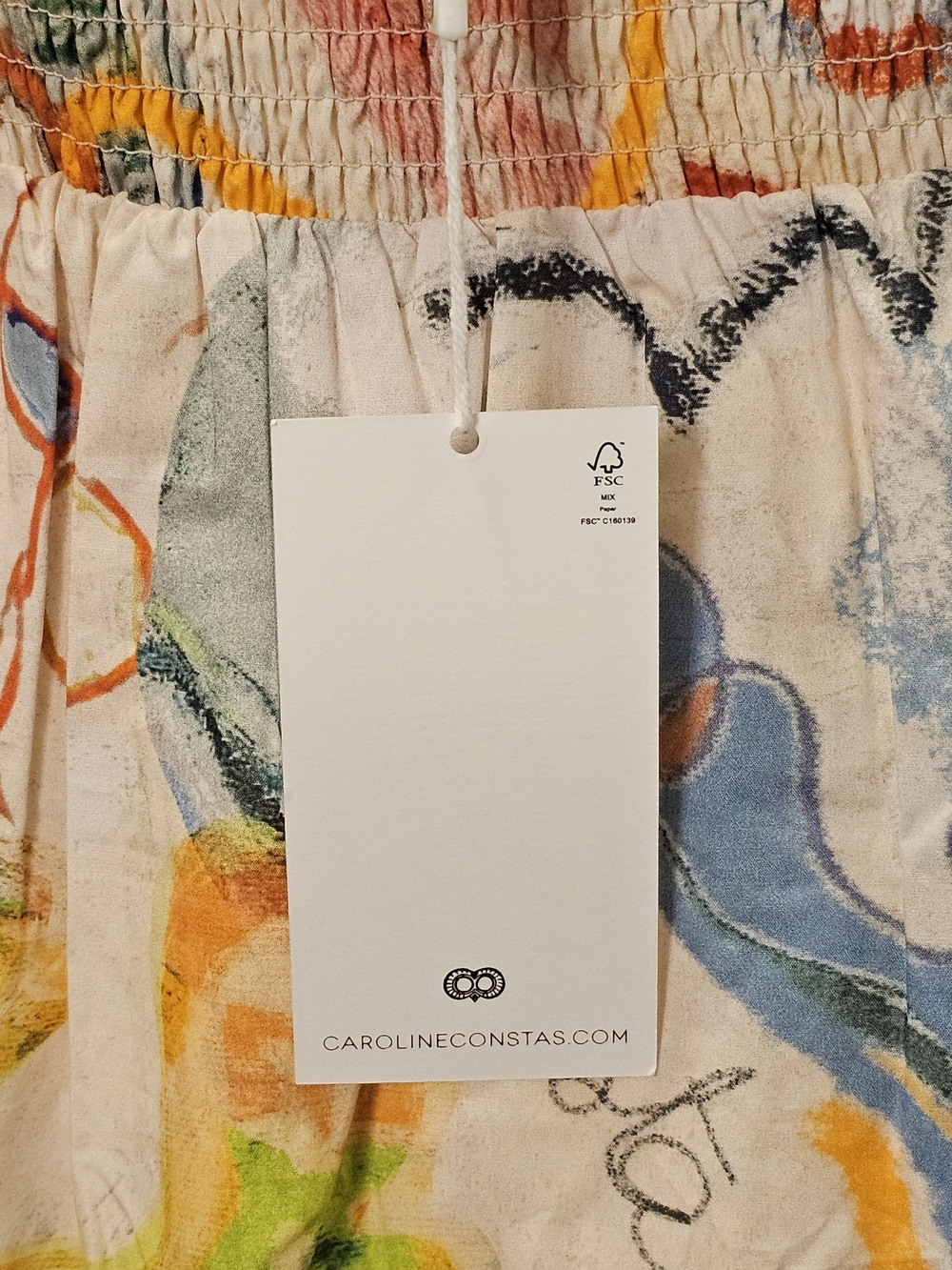 Caroline Constas "Gelato" Cotton Smocked Maxi Dress with Pockets Size-S & M - Picture 9 of 13